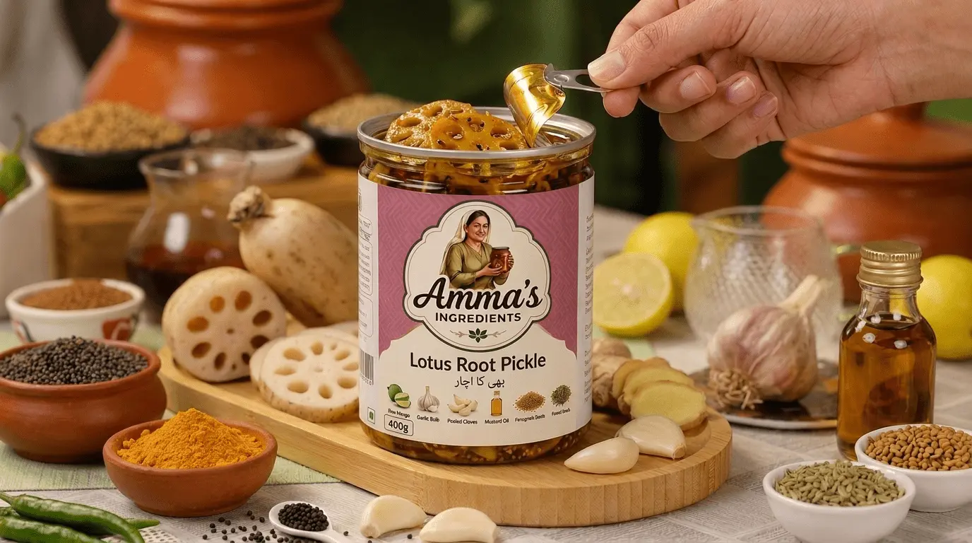 Traditional homemade Beh Achar (Lotus Root) by Amma's Ingredients Pakistan #1 Alternate View